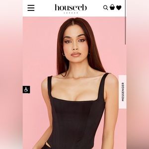 ‘RAFA’ BLACK SATIN LONGLINE CORSET from HouseofCB.